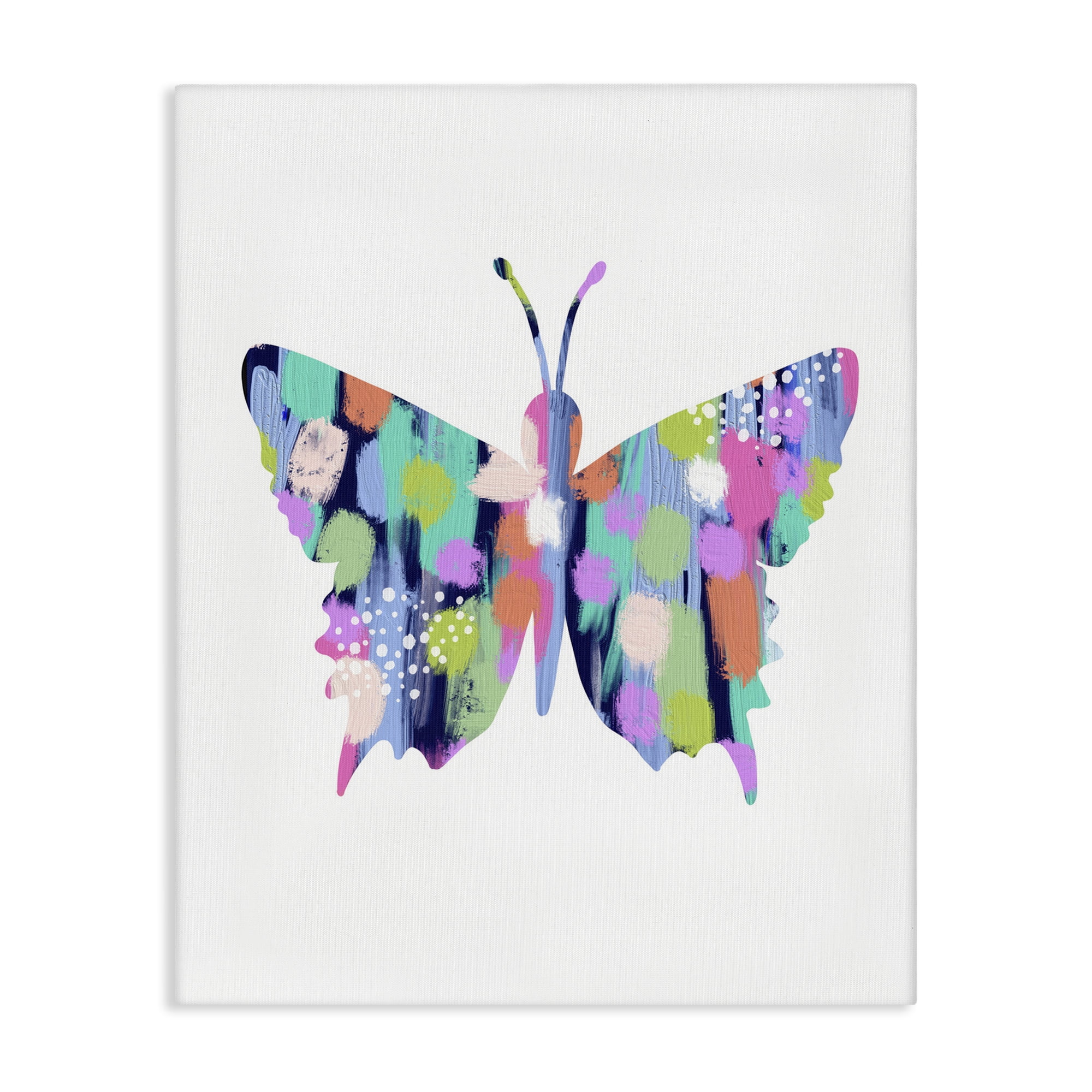 Stupell Industries Pastel Patterned Butterfly Animals & Insects Painting Gallery Wrapped Canvas Art Print Wall Art, 24 x 30