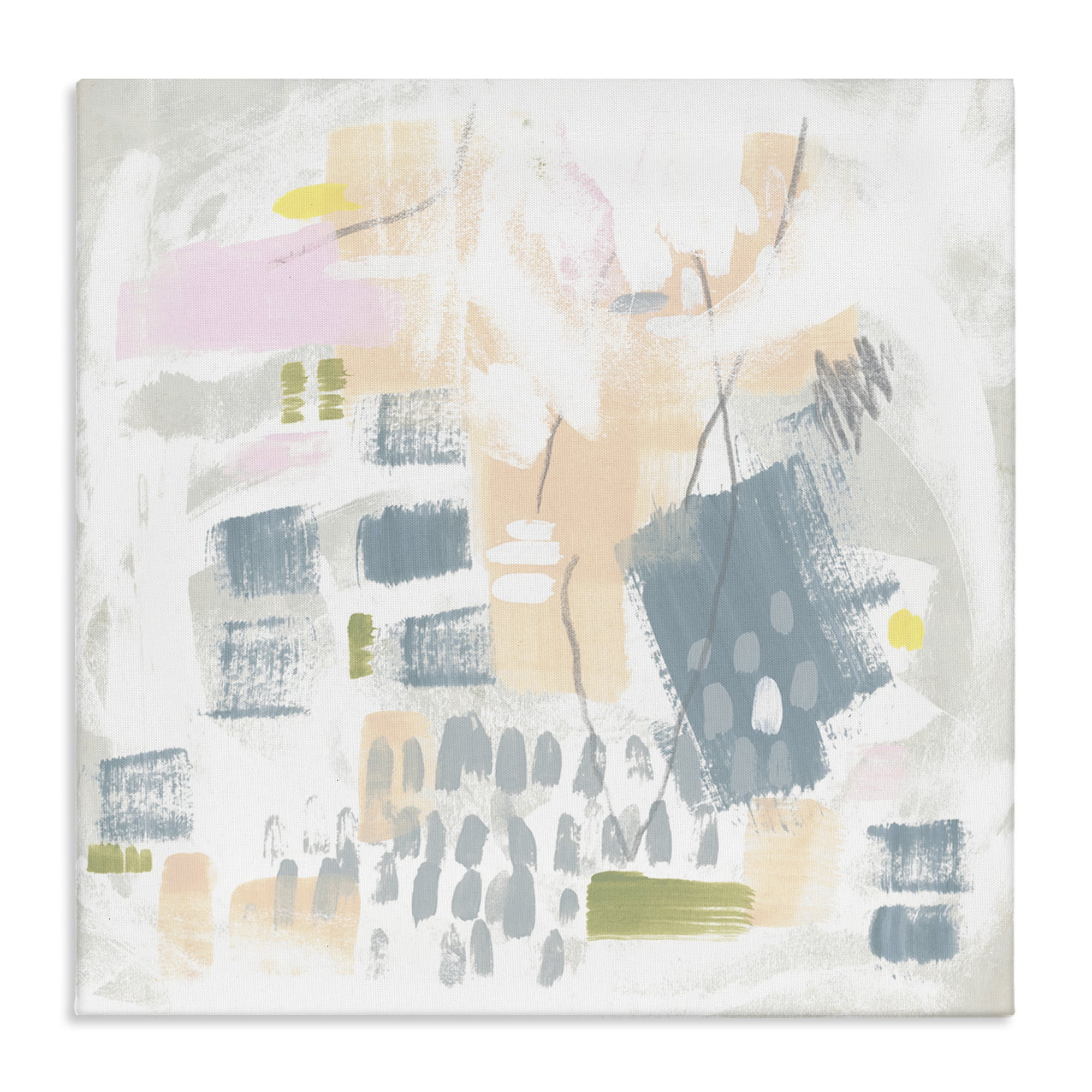 Stupell Industries Pastel Patterned Expression Abstract Painting Gallery Wrapped Canvas Art Print Wall Art, 30 x 30