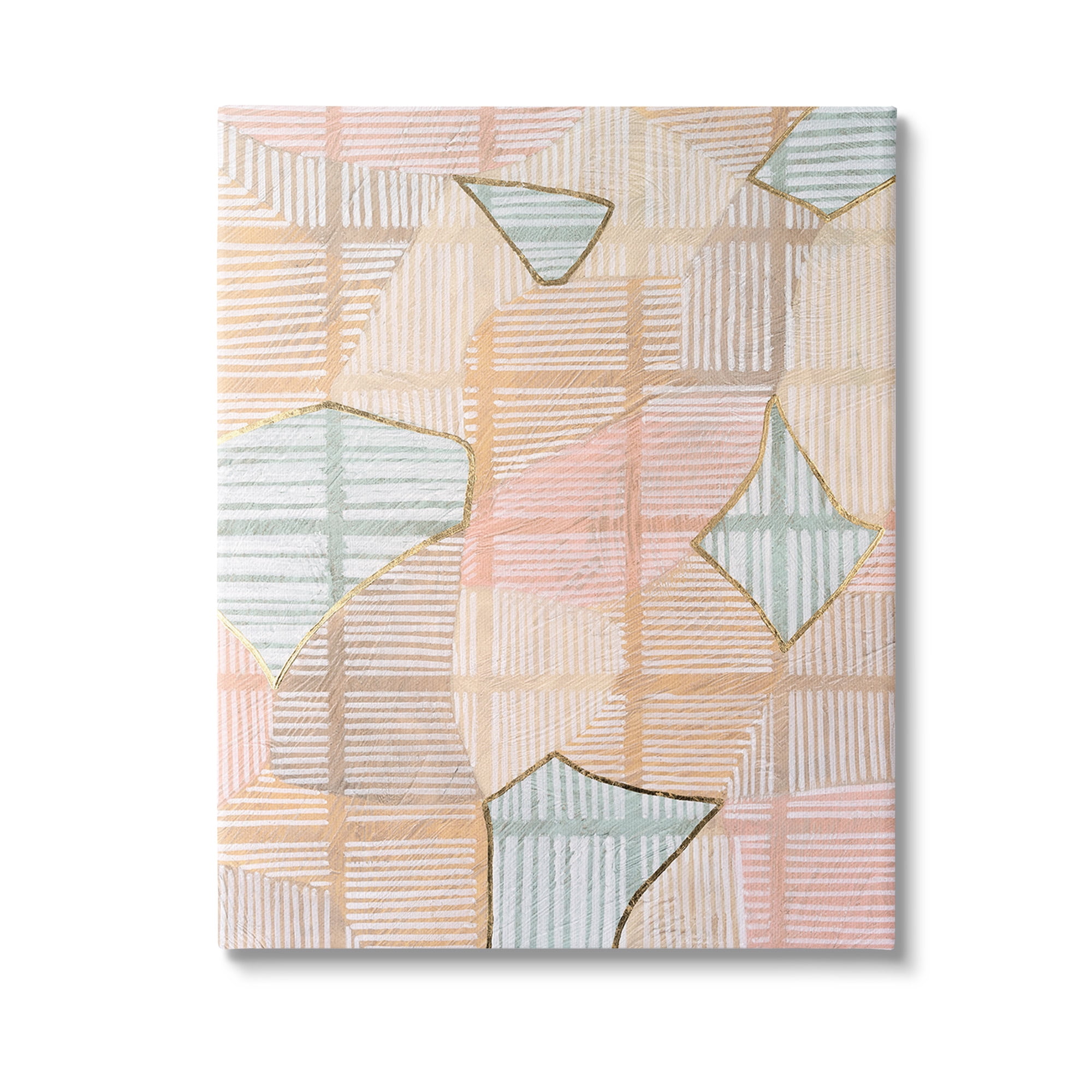 Stupell Industries Pastel Patterned Shapes Abstract Painting Gallery Wrapped Canvas Art Print Wall Art, 16 x 20