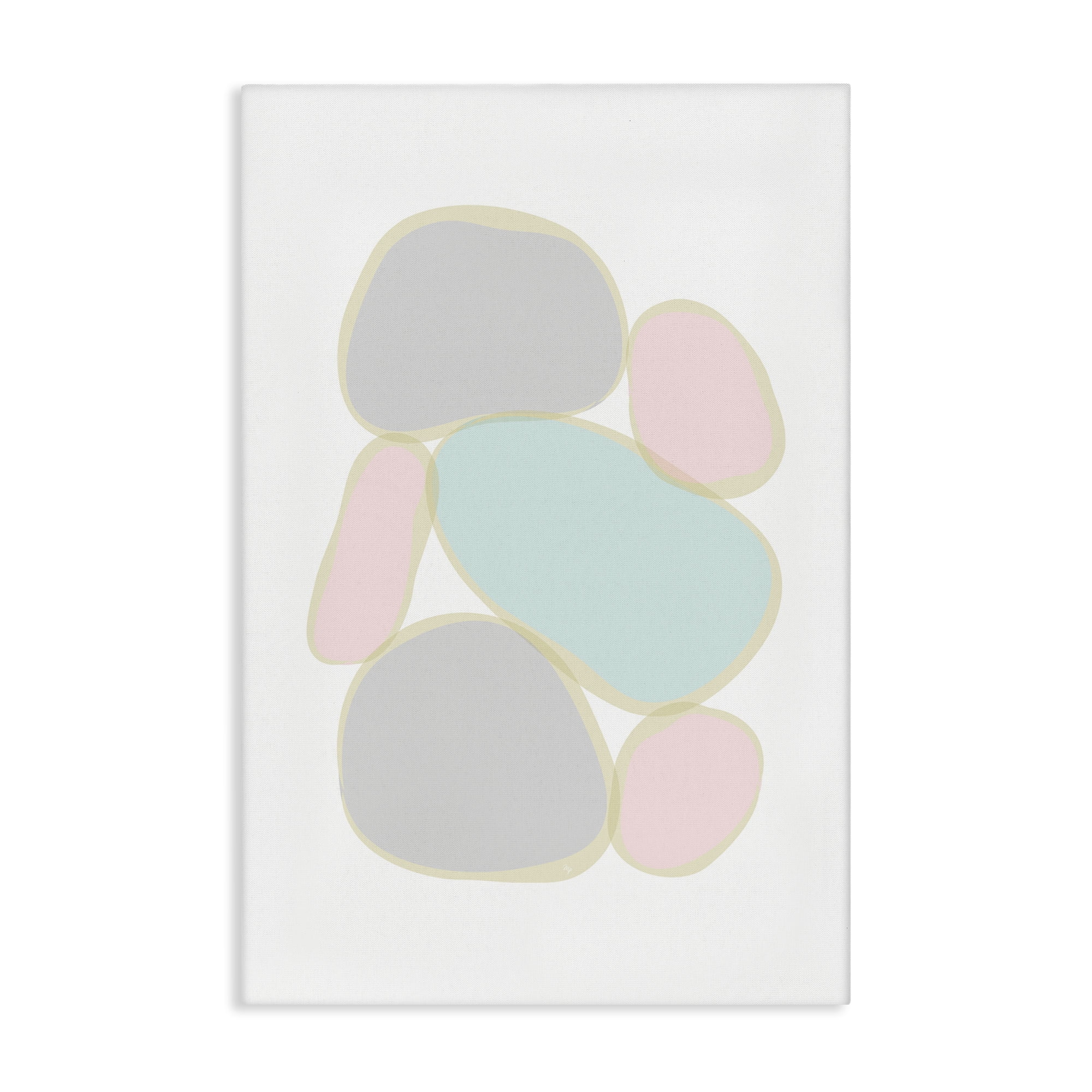 Stupell Industries Pastel Pebble Shapes Abstract Painting Gallery Wrapped Canvas Art Print Wall Art, 16 x 24