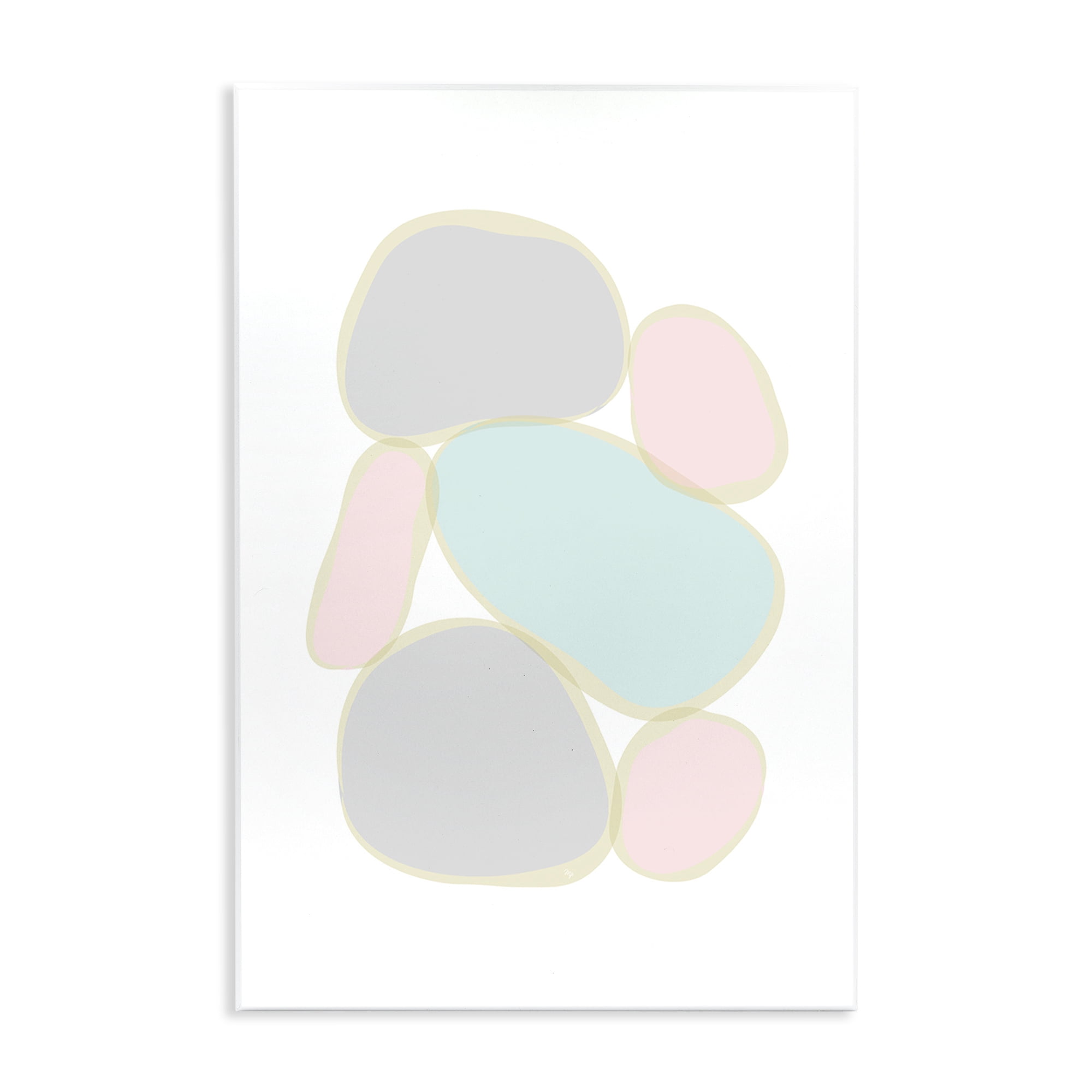 Stupell Industries Pastel Pebble Shapes Abstract Painting Unframed Art Print Wall Art, 13 x 19