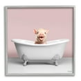 thumbnail image 1 of Stupell Industries Pastel Piglet in Bathtub Animals & Insects Painting Gray Framed Art Print Wall Art, 17 x 17, 1 of 9