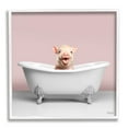thumbnail image 1 of Stupell Industries Pastel Piglet in Bathtub Animals & Insects Painting White Framed Art Print Wall Art, 12 x 12, 1 of 9