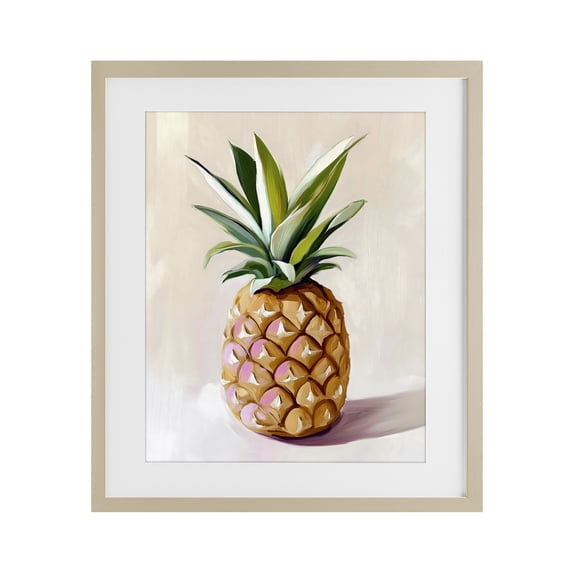 Stupell Industries Bohemian Pastel Pineapple Tropical Fruit Birch Framed Print Under Glass, 17 x 21, by The Prints Vibe