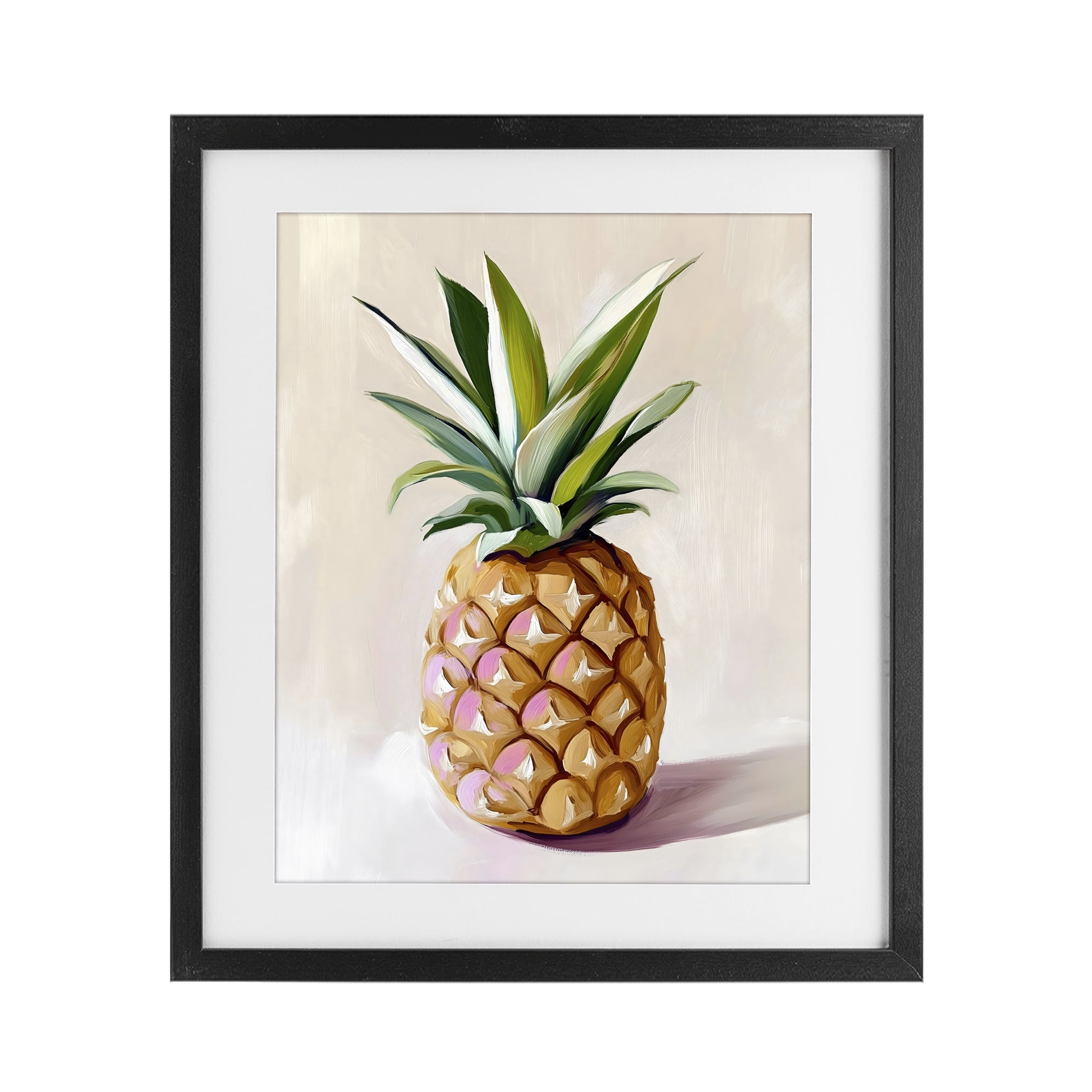 Stupell Industries Pastel Pineapple Tropical Fruit Black Framed Print Under Glass, design by The Prints Vibe