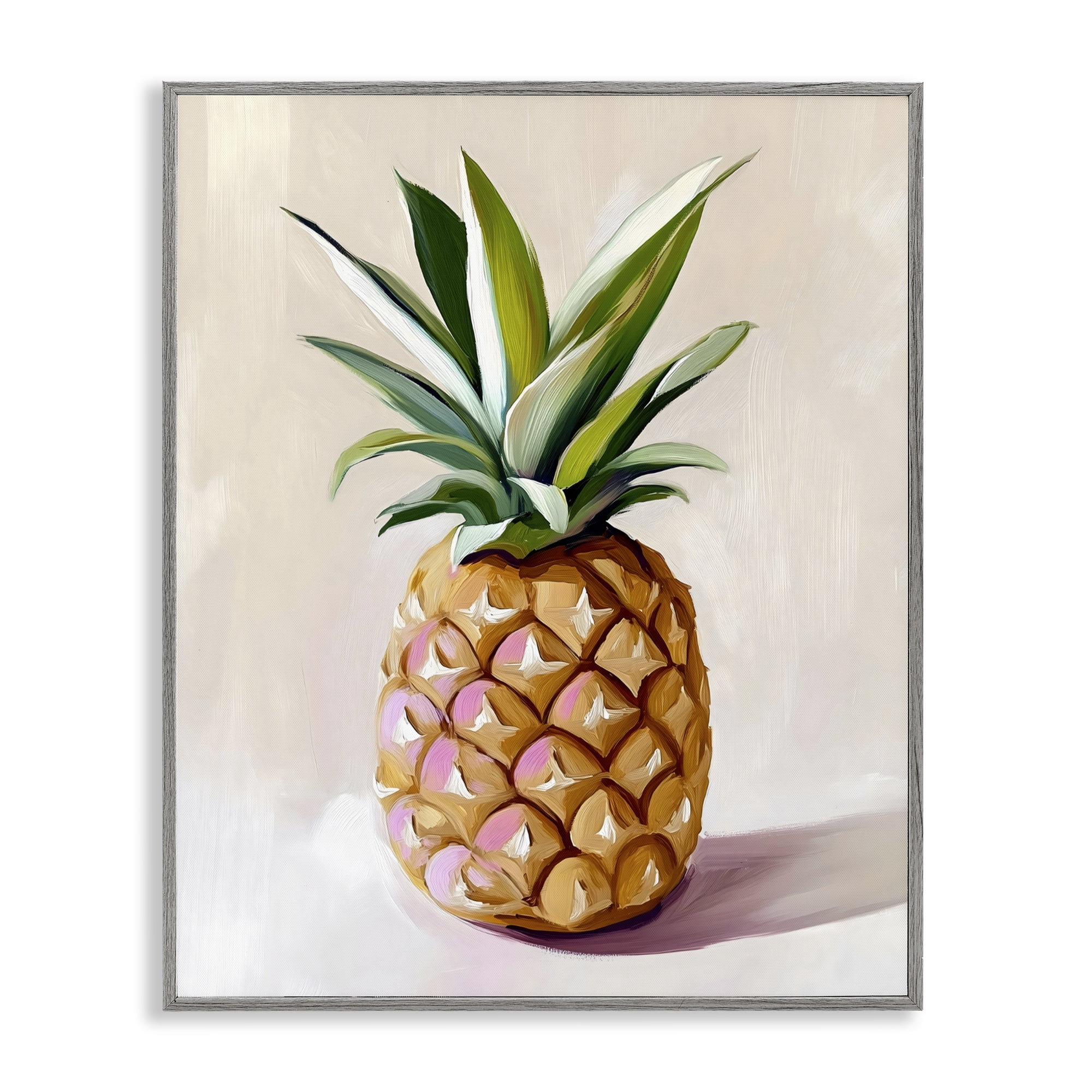 Stupell Industries Pastel Pineapple Tropical Fruit Gray Framed Giclee Art, design by The Prints Vibe