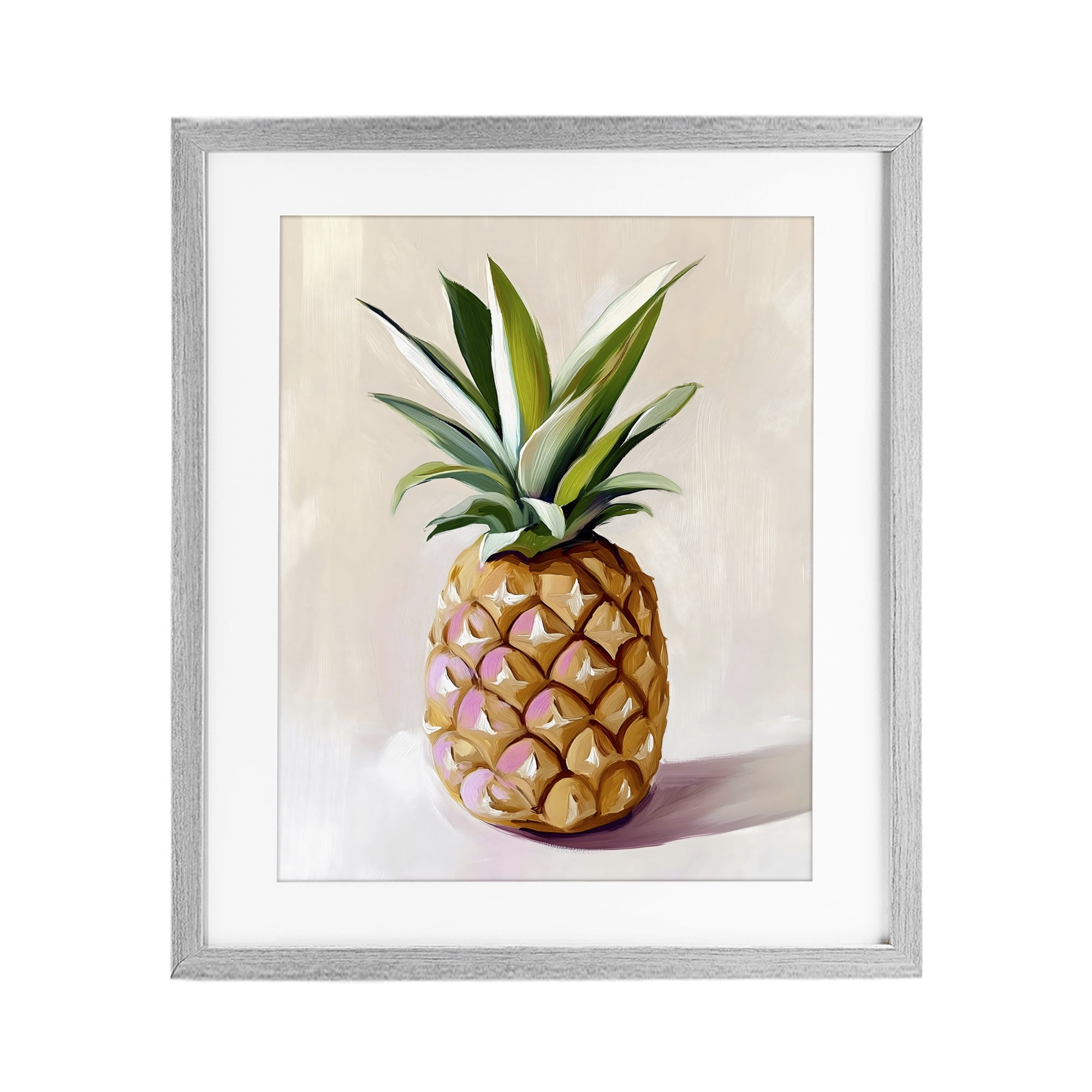 Stupell Industries Pastel Pineapple Tropical Fruit Gray Framed Print Under Glass, design by The Prints Vibe
