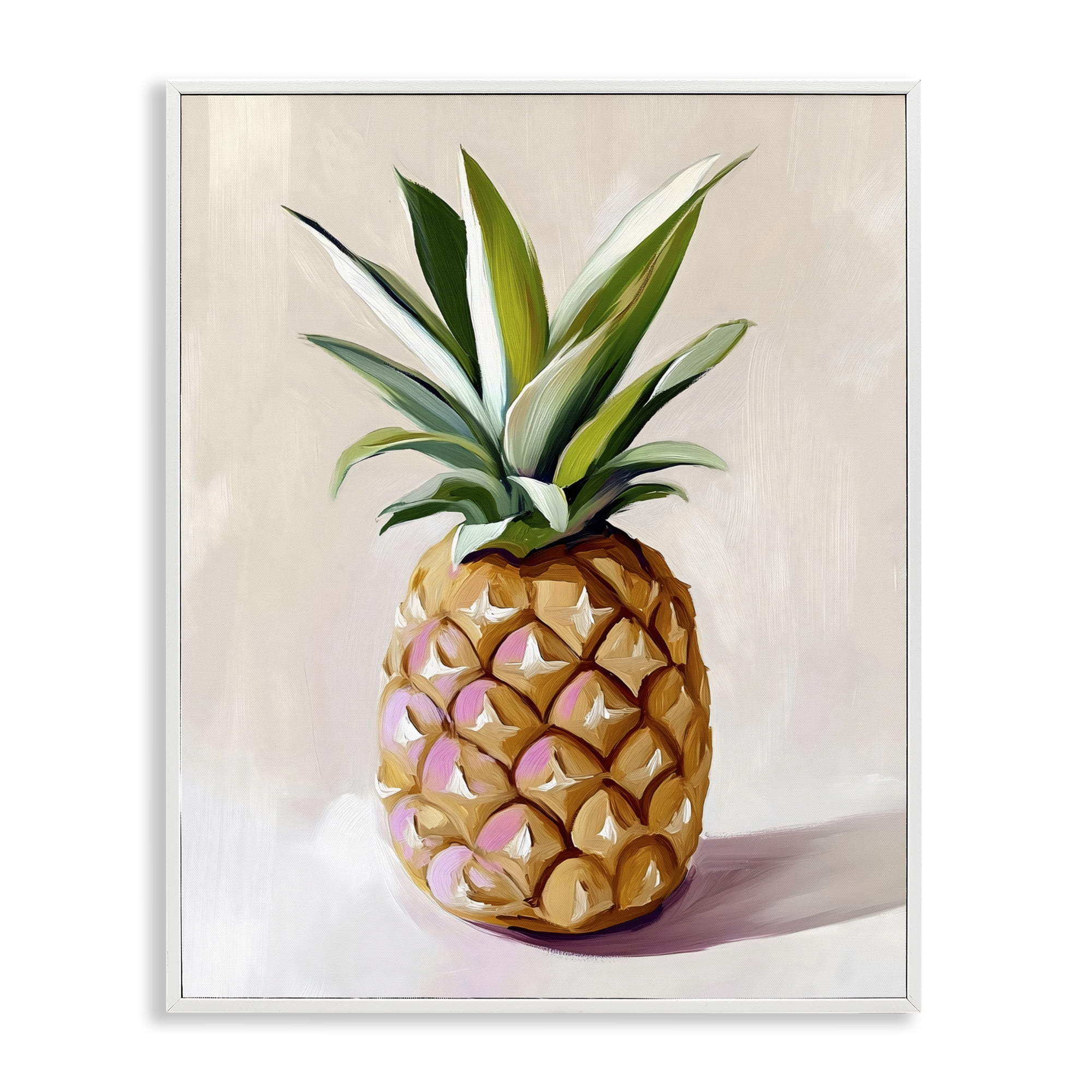 Stupell Industries Pastel Pineapple Tropical Fruit White Framed Giclee Art, design by The Prints Vibe