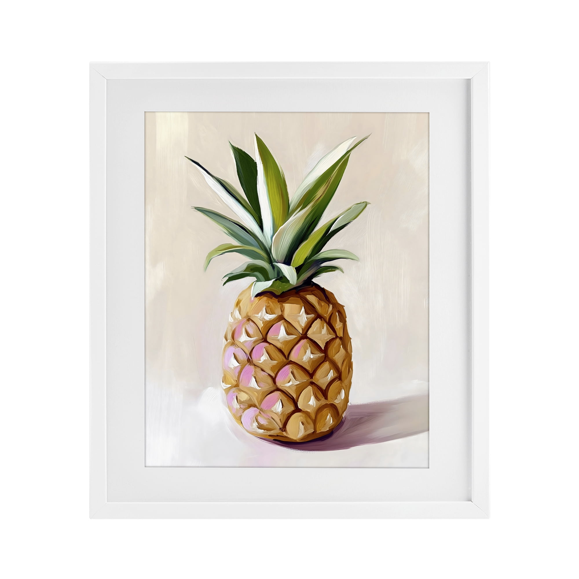 Stupell Industries Pastel Pineapple Tropical Fruit White Framed Print Under Glass, design by The Prints Vibe