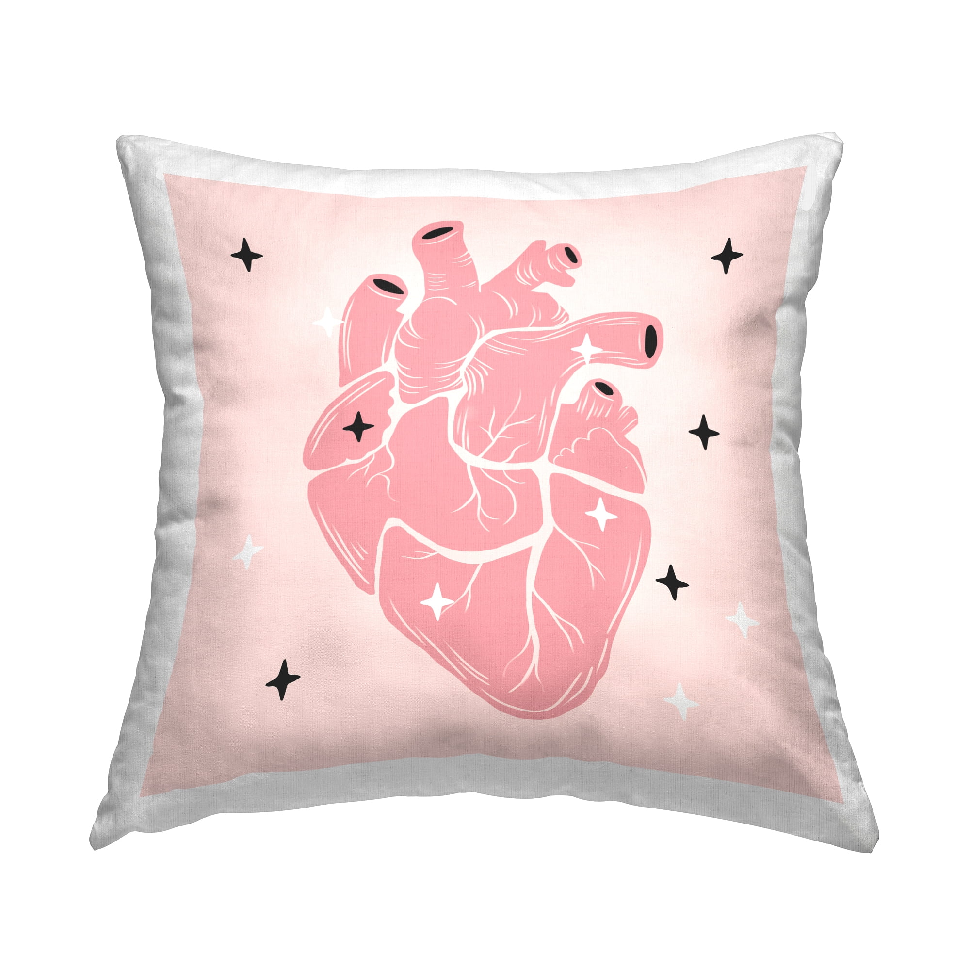 Stupell Industries Pastel Pink Anatomical Heart Printed Throw Pillow Design by Ziwei Li Walmart