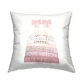 thumbnail image 1 of Stupell Industries Pastel Pink Bow Heels Glam Fashion Bookstack Design by Amanda Greenwood Throw Pillow, 1 of 6