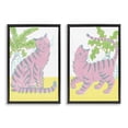 thumbnail image 1 of Stupell Industries Pastel Pink Cats & Plants Animals Painting Black Floater Framed Canvas Art Print Wall Art, 17 x 25, Set of 2, 1 of 9