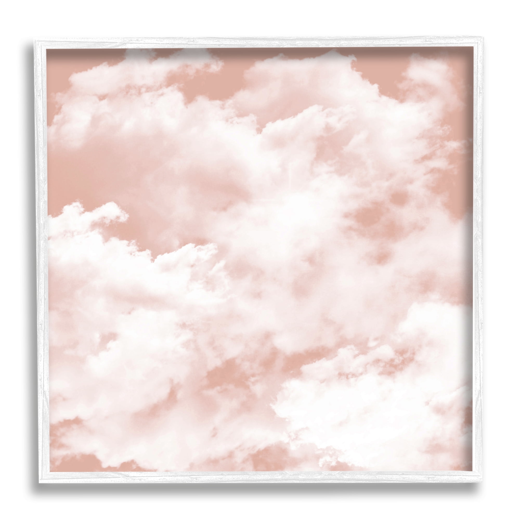 Stupell Industries Pastel Pink Clouds Nature Painting White Framed Art Print Wall Art, 12 x 12