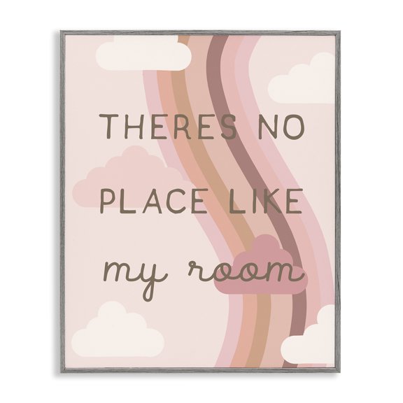 Stupell Industries Bohemian Pastel Pink Clouds Room Quote Typography Gray Framed Giclee Art, 11 x 14, by Lil' Rue