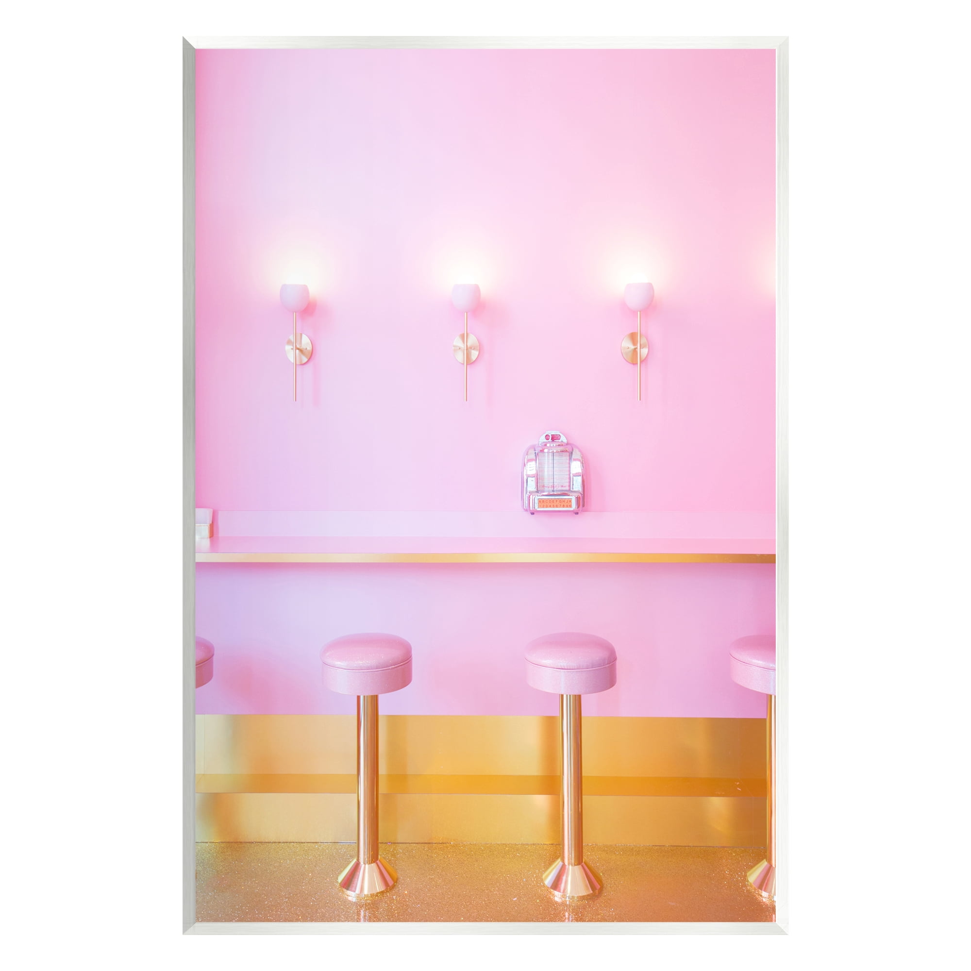 Stupell Industries Pastel Pink Diner Travel & Places Photography Unframed Art Print Wall Art, 13 x 19