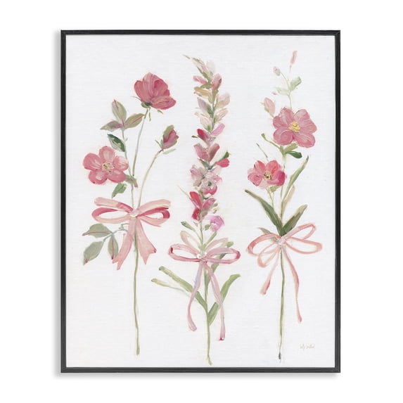 Stupell Industries Traditional Pastel Pink Floral Sprigs Black Framed Giclee Art, 11 x 14, by Sally Swatland
