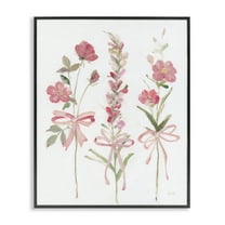Stupell Industries Pastel Pink Floral Sprigs Floral Painting Black Framed Art Print Wall Art, 11 x 14