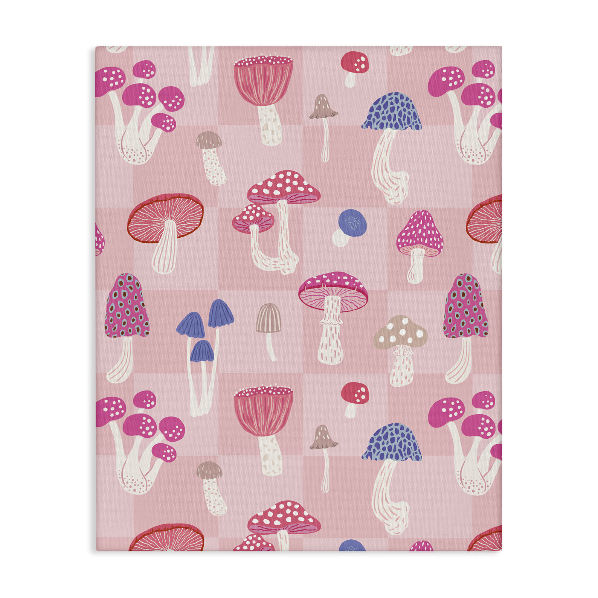 Stupell Industries Pastel Pink Mushrooms Plants & Flowers Painting Wrapped Canvas Art Print Wall Art, 16 x 20