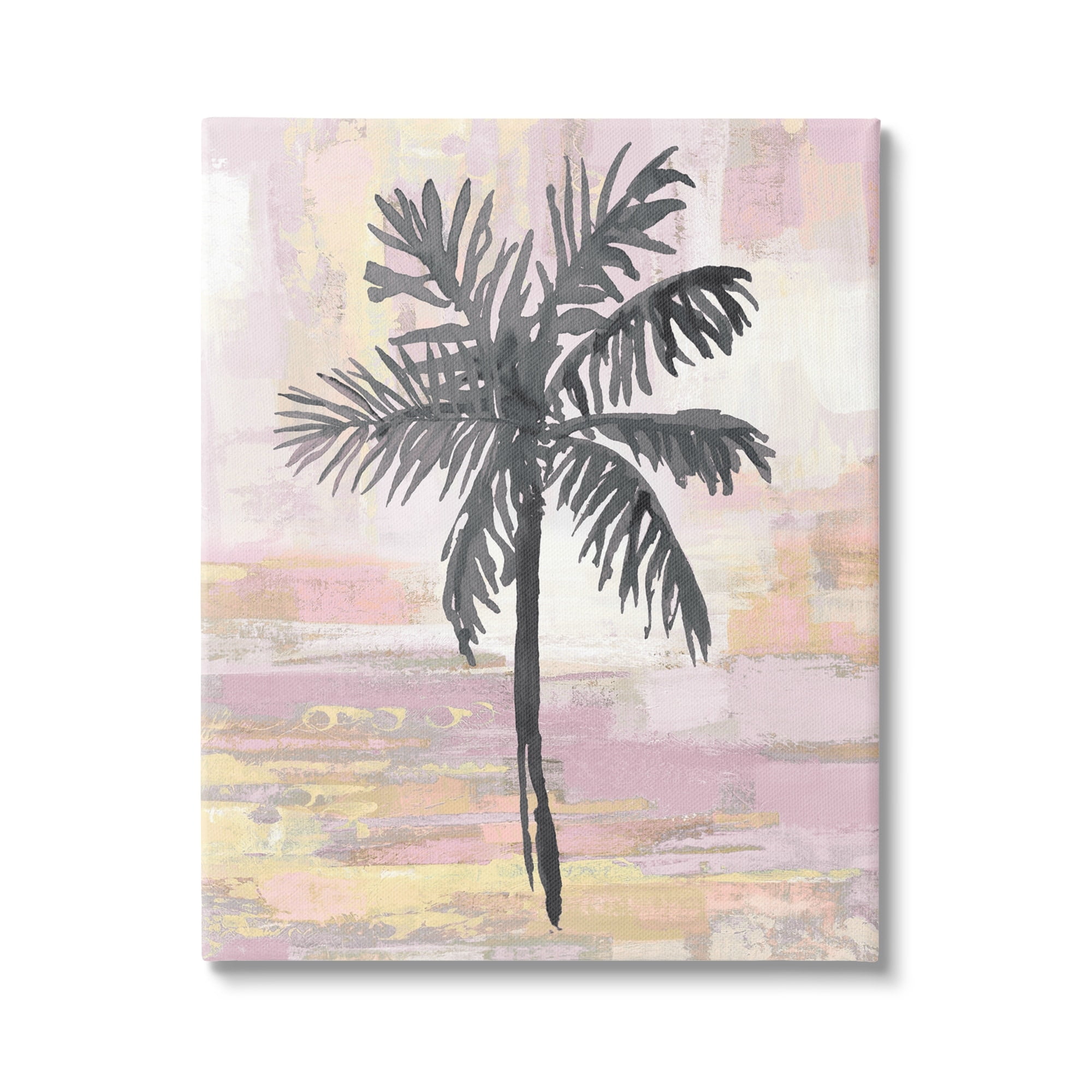 Stupell Industries Pastel Pink Palm Tree Tropical Abstract Design Canvas Wall Art, 30 x 40, Design by Kristen Dew