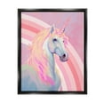 thumbnail image 1 of Stupell Industries Pastel Pink Unicorn Fairy Tales & Fantasy Painting Black Floater Framed Canvas Art Print Wall Art, 25 x 31, 1 of 10