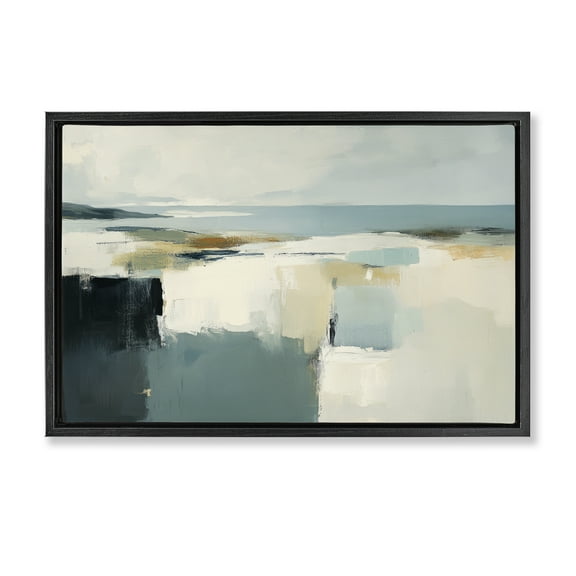 Stupell Industries Pastel Plains Abstraction Black Framed Floater Canvas Wall Art design by Irena Orlov, 17 x 25