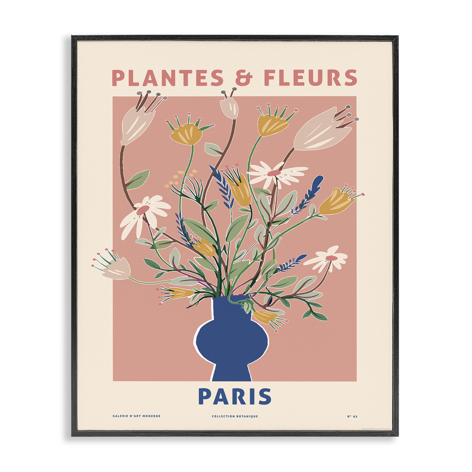 Stupell Industries Pastel Plantes & Fleurs Plants & Flowers Painting Black Framed Art Print Wall Art, 16 x 20
