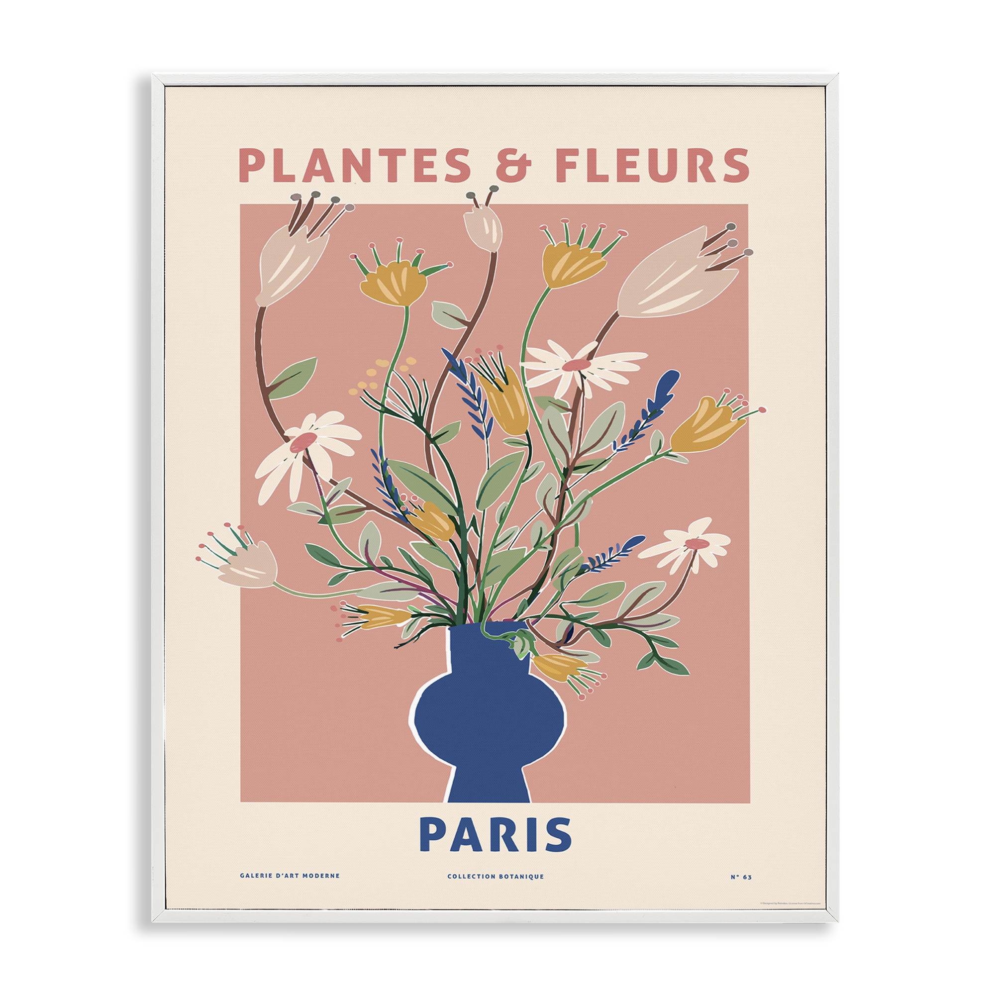 Stupell Industries Pastel Plantes & Fleurs Plants & Flowers Painting White Framed Art Print Wall Art, 24 x 30