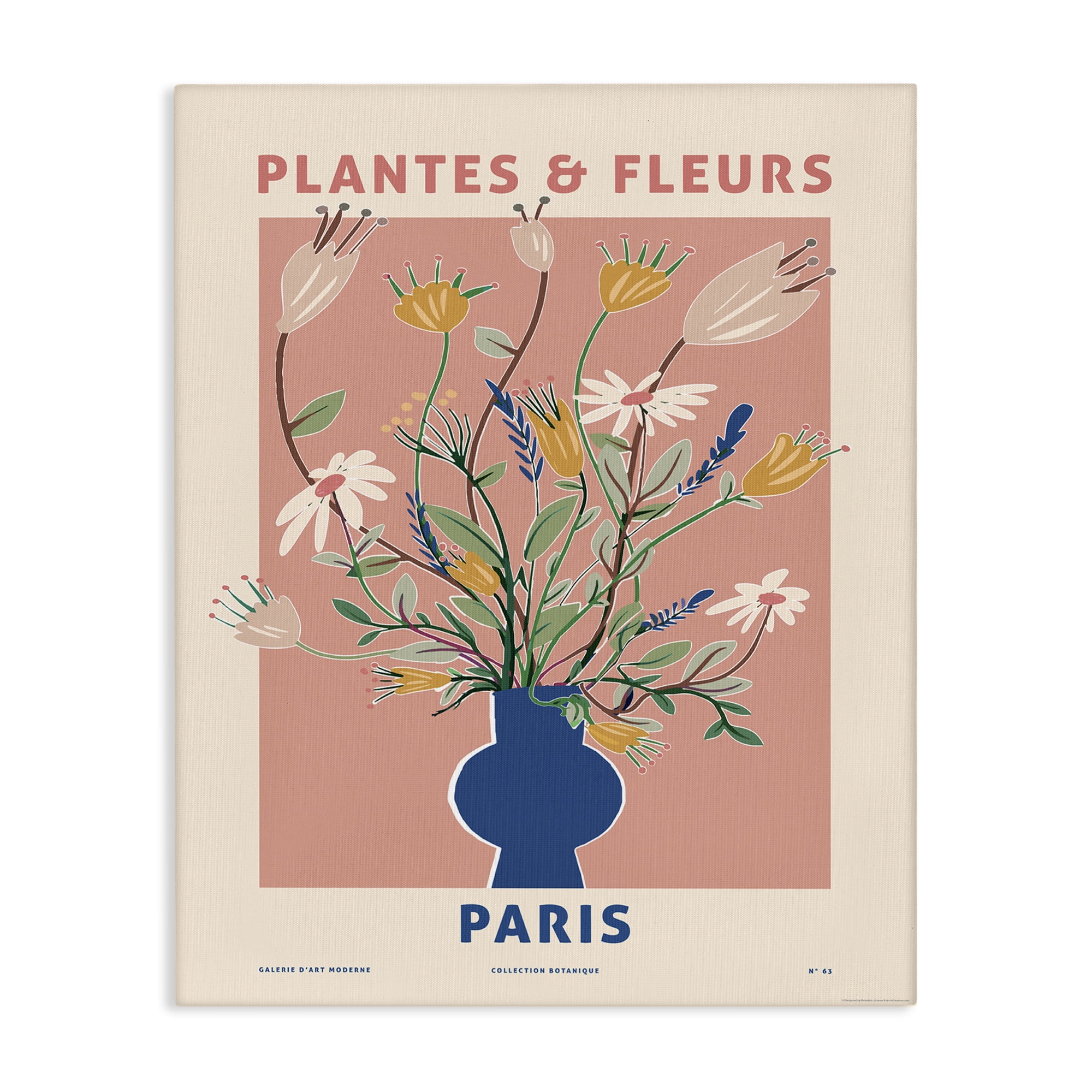 Stupell Industries Pastel Plantes & Fleurs Plants & Flowers Painting Wrapped Canvas Art Print Wall Art, 36 x 48