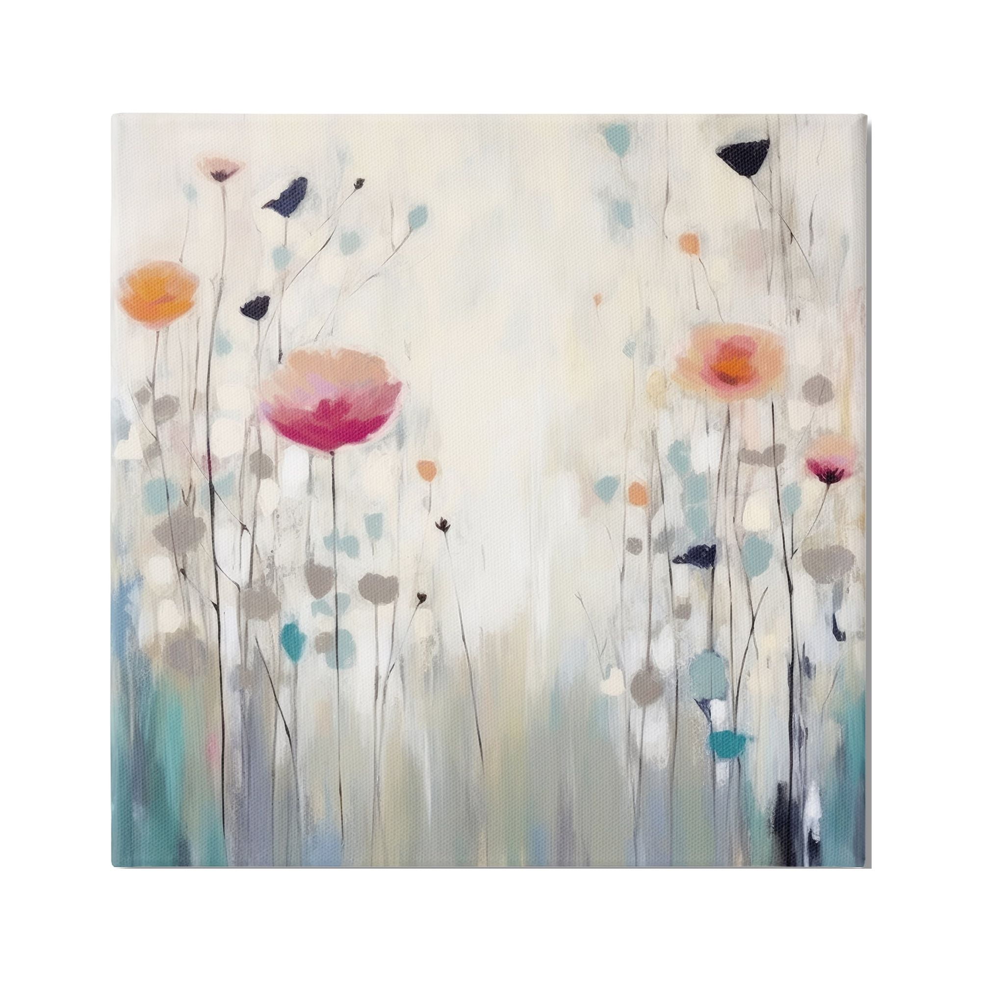 Stupell Industries Pastel Poppies Painting Botanical & Floral Painting Gallery Wrapped Canvas Art Print Wall Art, 24 x 24