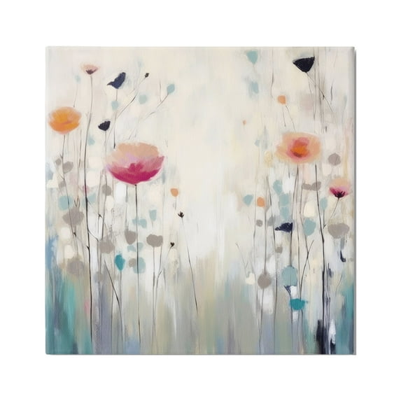 Stupell Industries Pastel Poppies Painting Botanical & Floral Painting Gallery Wrapped Canvas Art Print Wall Art, 36 x 36