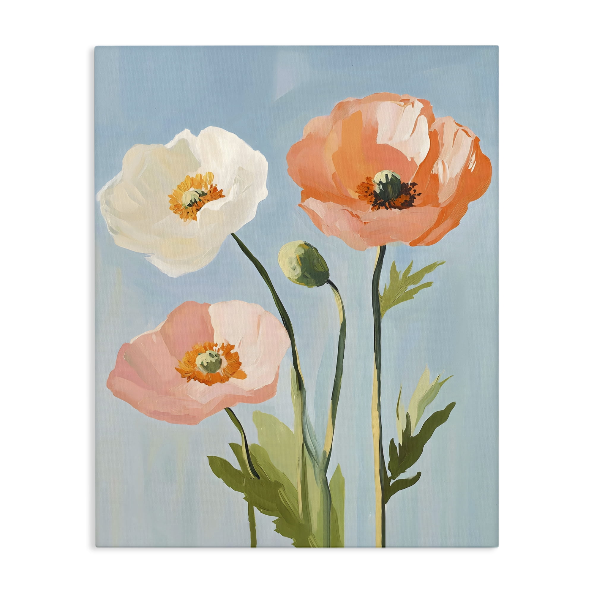 Stupell Industries Pastel Poppy Blooming Trio Canvas Wall Art, design by The Prints Vibe