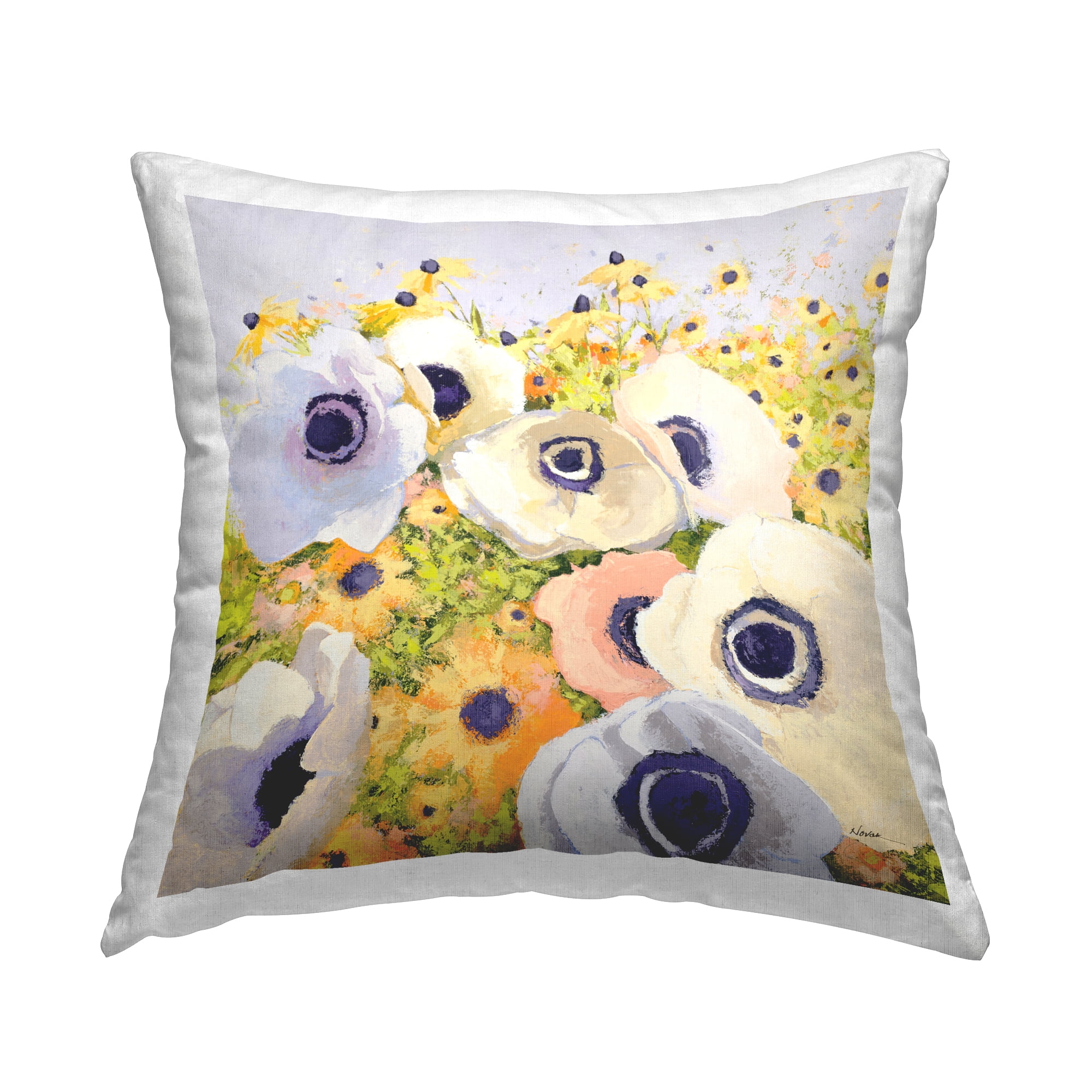 Stupell Industries Pastel Poppy Field Decorative Printed Throw Pillow Design by Shirley Novak.