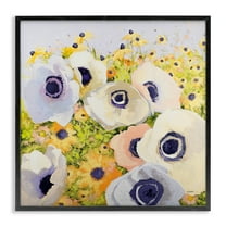 Stupell Industries Pastel Poppy Field Plants & Flowers Painting Black Framed Art Print Wall Art, 12 x 12