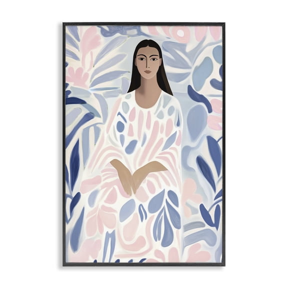 Stupell Industries Pastel Portrait Knowing Black Framed Giclee Art design by Annabelle Hall, 24 x 16