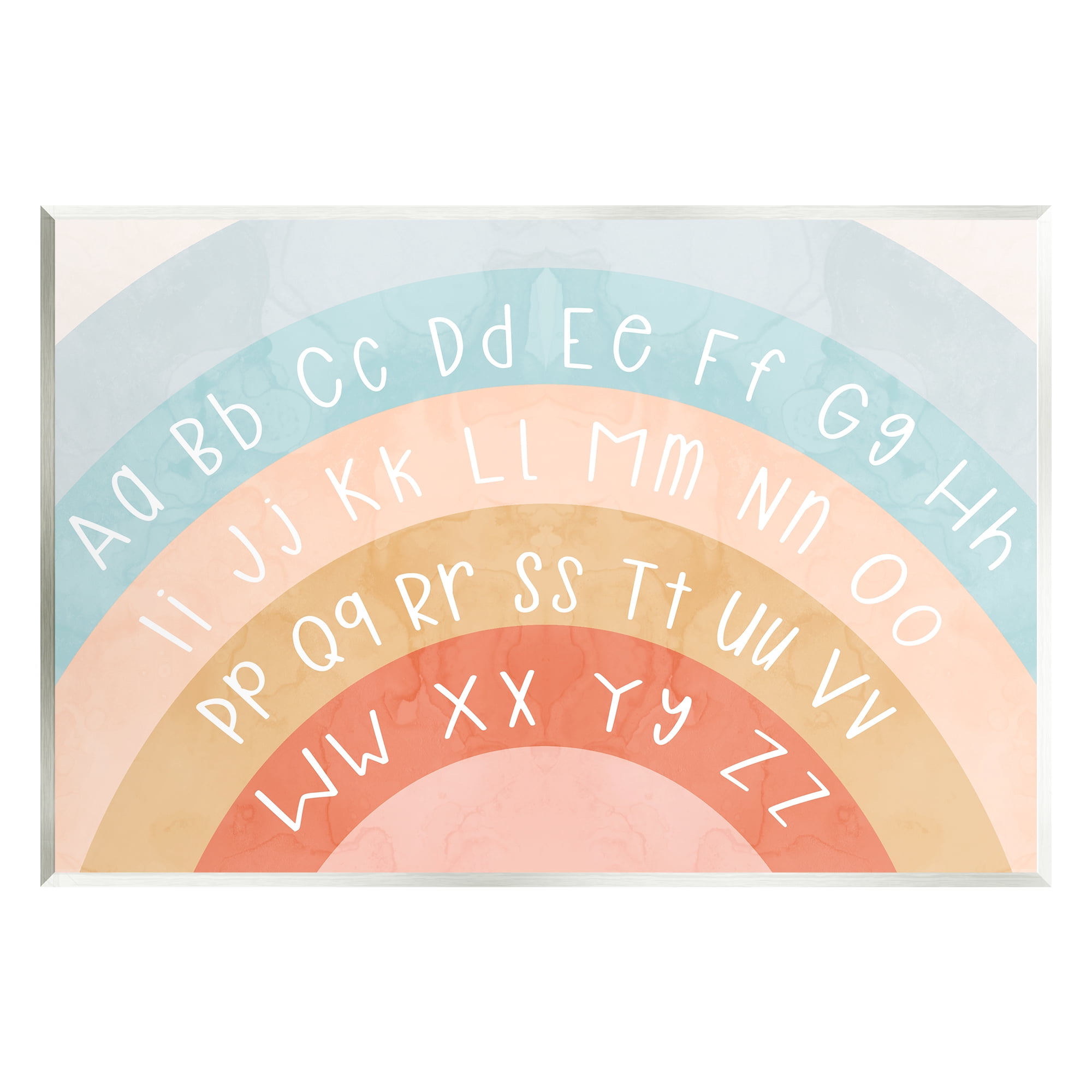 Stupell Industries Pastel Rainbow Alphabet Landscape Painting Unframed Art Print Wall Art, 19 x 13