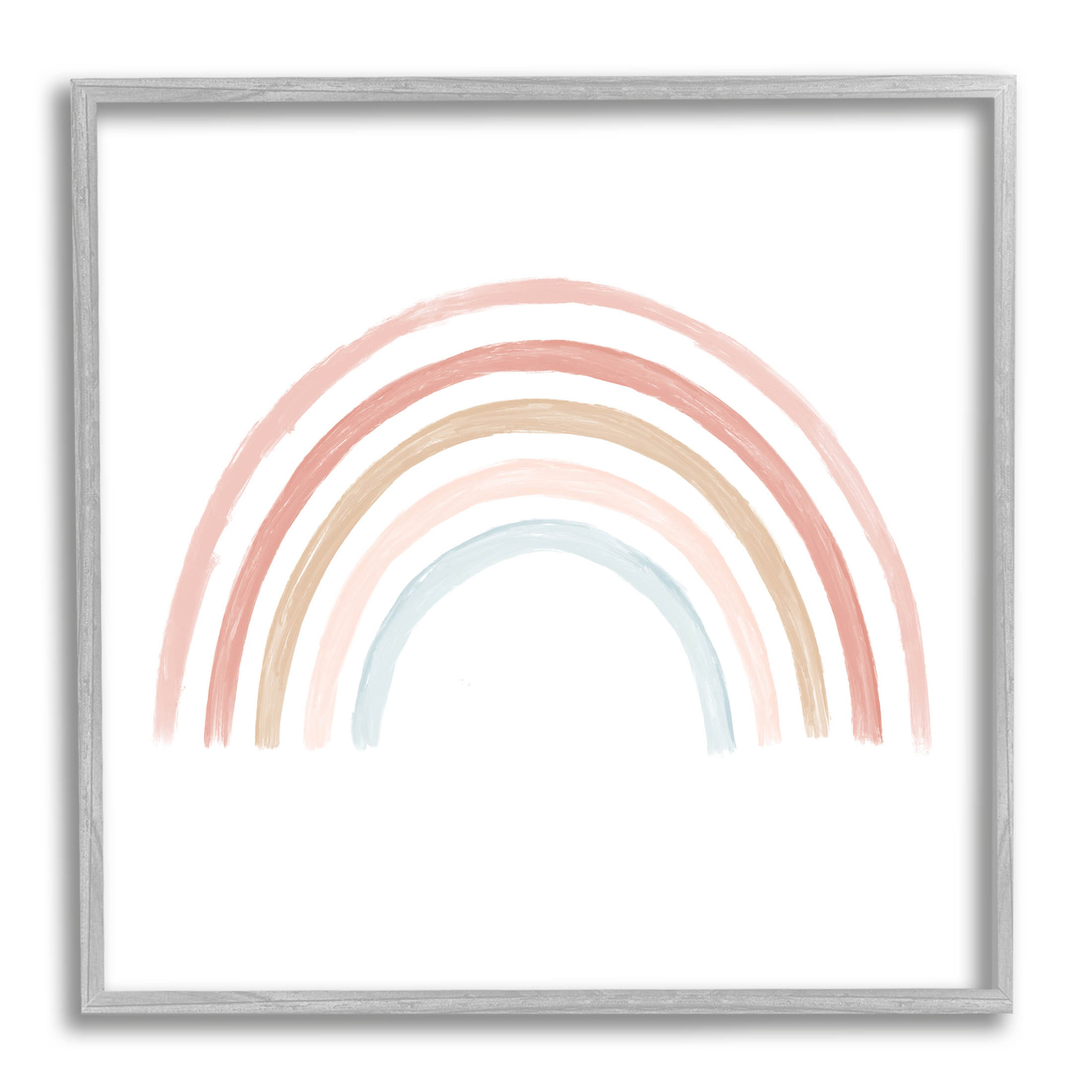 Stupell Industries Pastel Rainbow Arch Illustration Graphic Art Gray Framed Art Print Wall Art, Design by Daphne Polselli