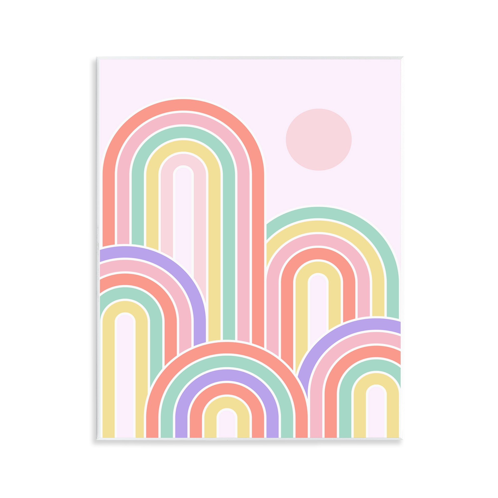Stupell Industries Pastel Rainbow Arches Abstract Painting Unframed Art Print Wall Art, 11 x 14