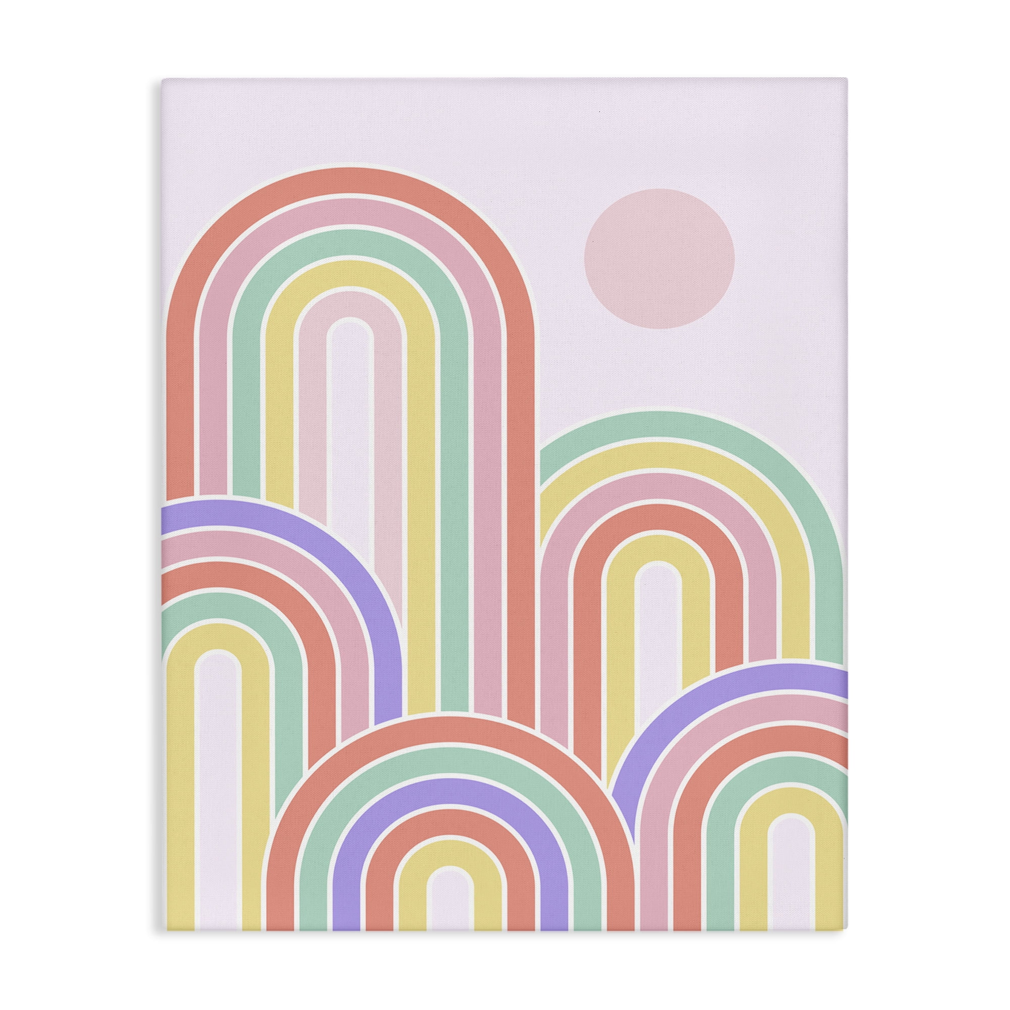 Stupell Industries Pastel Rainbow Arches Abstract Painting Wrapped Canvas Art Print Wall Art, 30 x 40