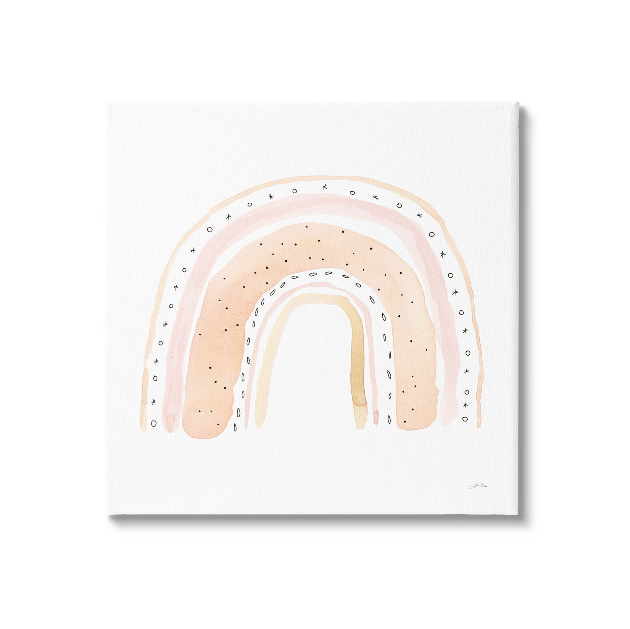 Stupell Industries Pastel Rainbow Patterned Doodle Stripes Graphic Art Gallery Wrapped Canvas Print Wall Art, Design by Katrina Pete
