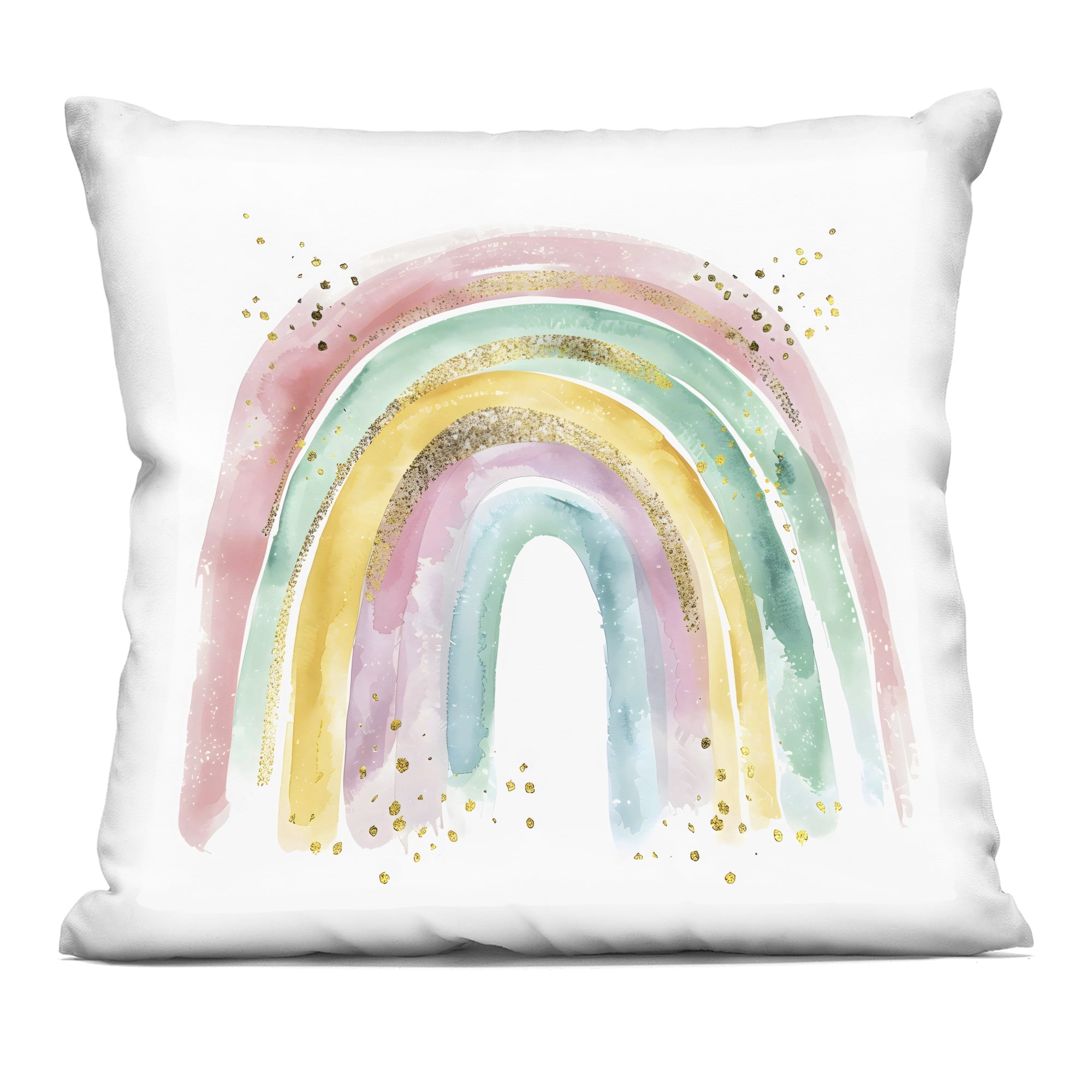 Stupell Industries Pastel Rainbow with Gold Accents Decorative Printed Throw Pillow, design by Creative Studio