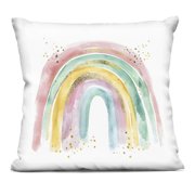 Stupell Industries Pastel Rainbow with Gold Accents Decorative Printed Throw Pillow, design by Creative Studio