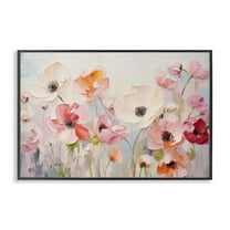 Stupell Industries Pastel Ranunculus Blooms Plants & Flowers Painting Black Framed Art Print Wall Art, 18 x 12