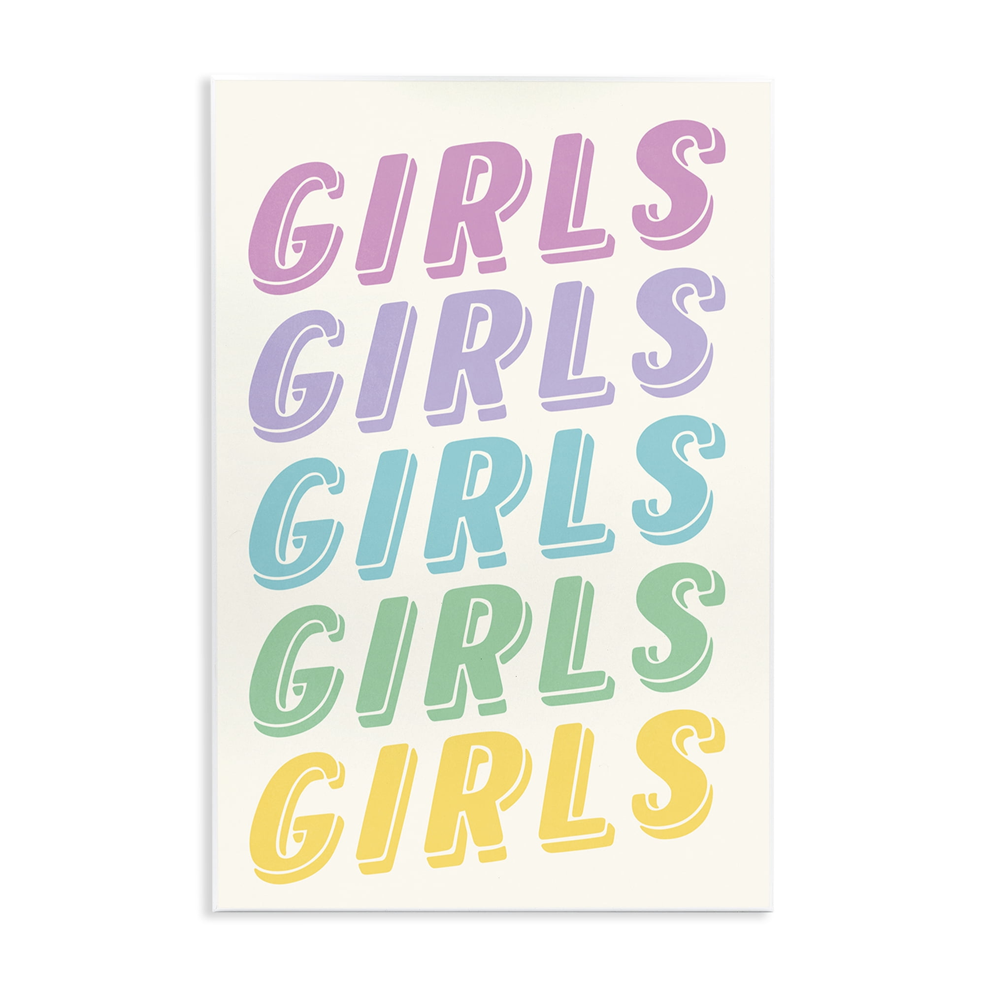 Stupell Industries Pastel Retro Girls Text Text & Numbers Painting Unframed Art Print Wall Art, 13 x 19