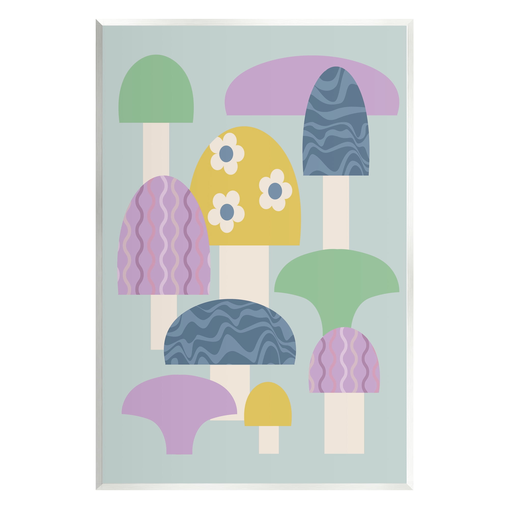 Stupell Industries Pastel Retro Mushrooms Botanical & Floral Painting Unframed Art Print Wall Art, 10 x 15