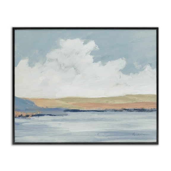 Stupell Industries Pastel River Landscape Landscape & Nature Painting Black Framed Art Print Wall Art, 14 x 11