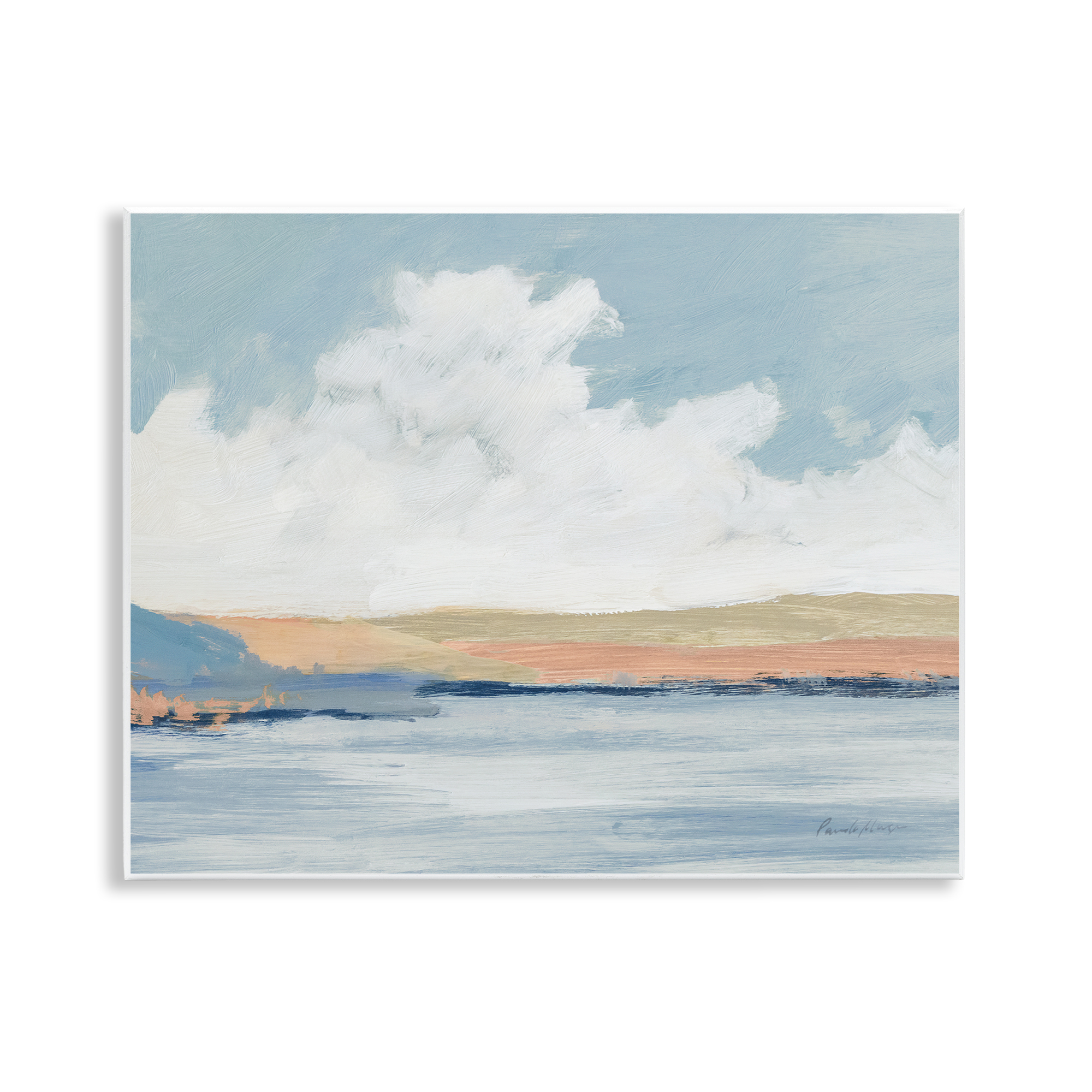 Stupell Industries Pastel River Landscape Landscape & Nature Painting Unframed Art Print Wall Art, 14 x 11
