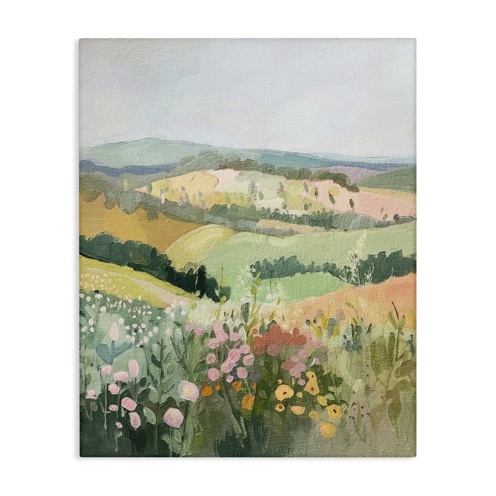 Stupell Industries Pastel Rolling Hills Scene Landscape & Nature Painting Wrapped Canvas Art Print Wall Art, 30 x 40