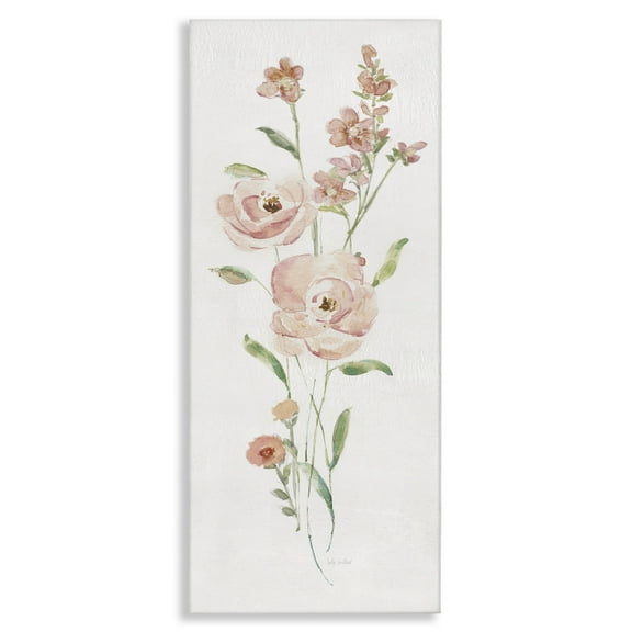 Stupell Industries Pastel Rose Sprigs Botanical & Floral Painting Gallery Wrapped Canvas Art Print Wall Art, 10 x 24
