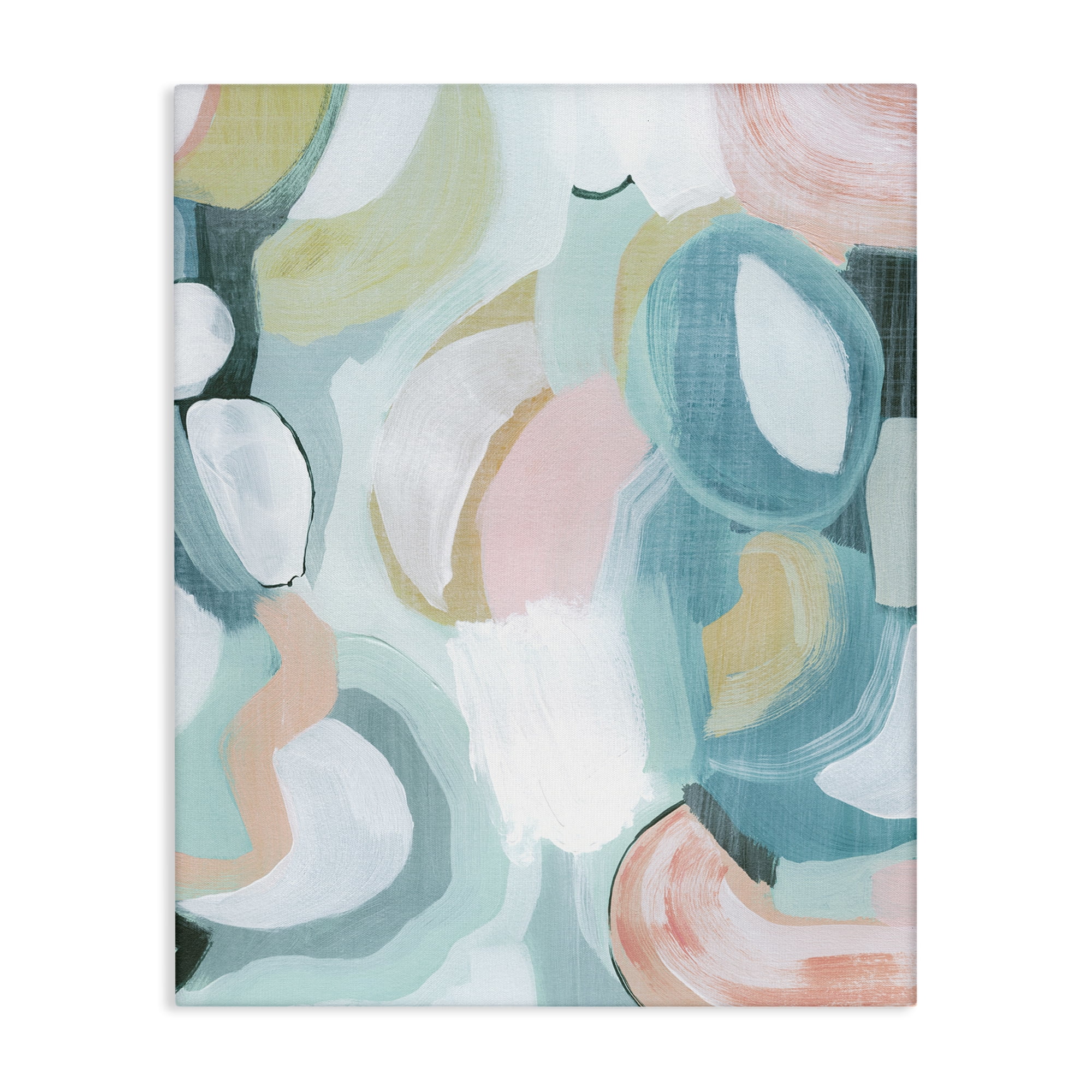 Stupell Industries Pastel Round Forms Abstract Painting Wrapped Canvas Art Print Wall Art, 36 x 48