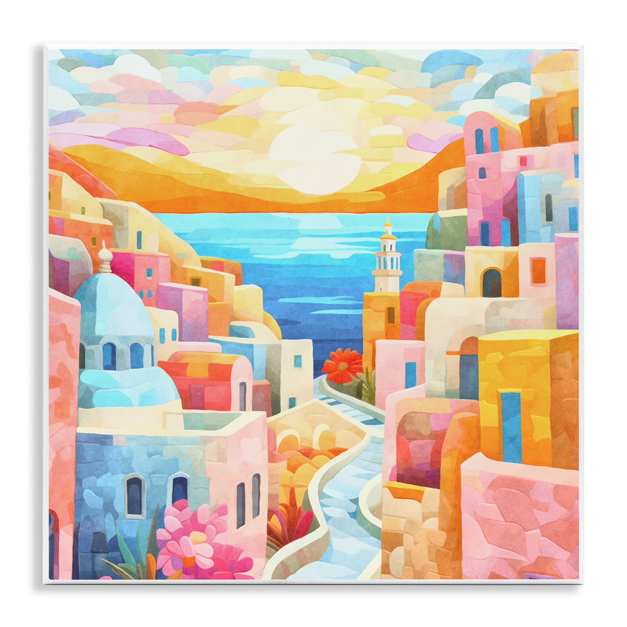 Stupell Industries Pastel Seaside Dreams Scenic & Cityscapes Painting Unframed Art Print Wall Art, 12 x 12